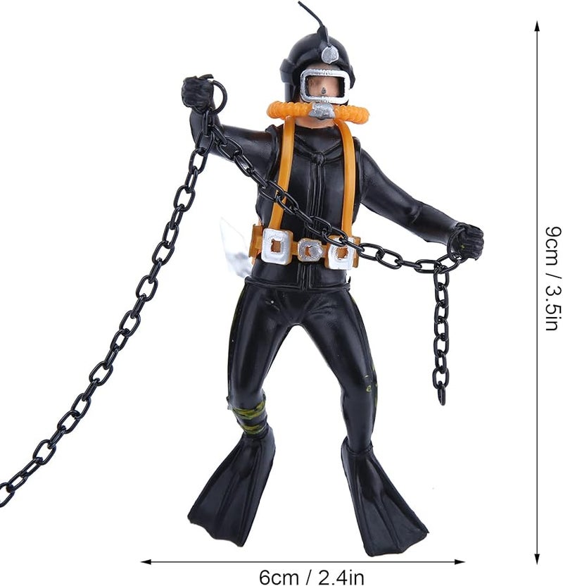 Aquarium Ornament Moving Frogman with Treasure Chest Fish Tank Decoration - Image 4